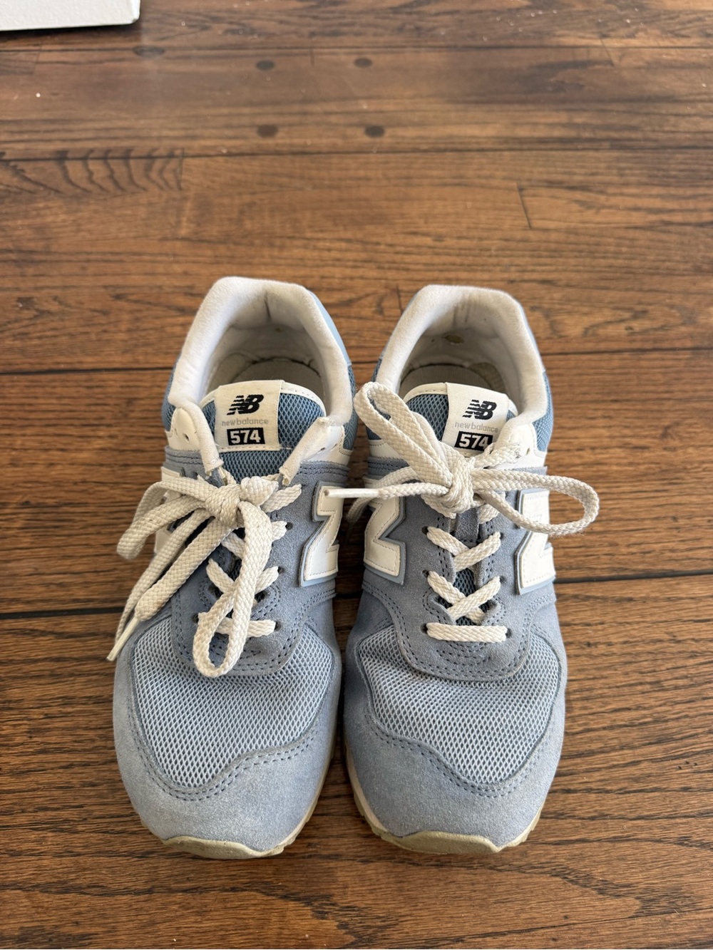 New Balance 574 Light Blue and White Sneakers